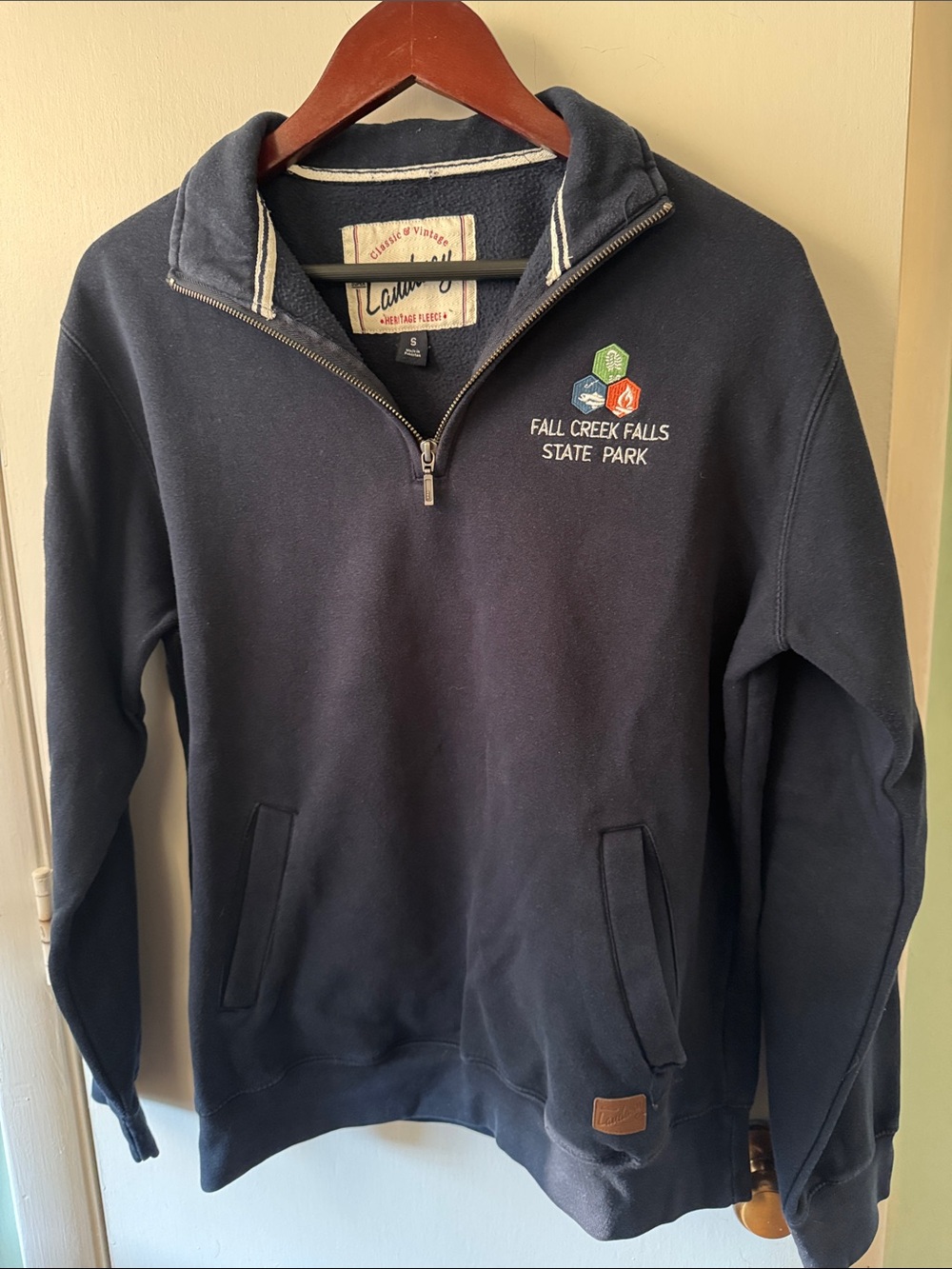 Landway Navy Half-Zip Sweatshirt with Fall Creek Falls Park Embroidery